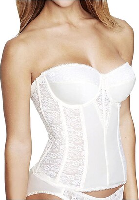 Dominique Bridal Noemi Strapless Low Back Longline Bustier Bra In Ivory NWT