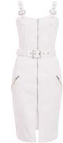 Thumbnail for your product : Quiz White Denim Zip Front Belted Midi Dress