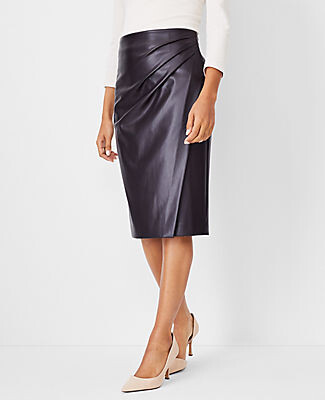 Faux Leather Pleated Maxi Skirt  Urban Modesty