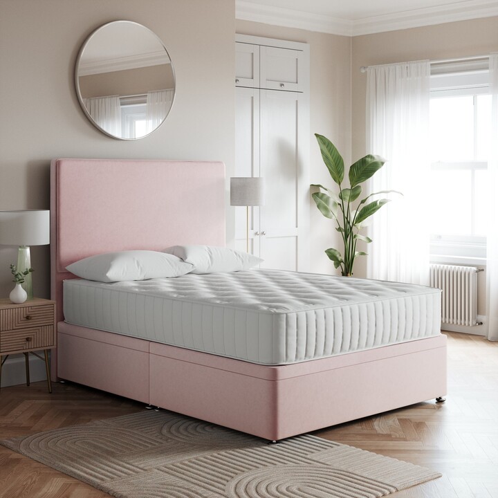 Dunelm Side Velvet Ottoman Base Blush ShopStyle Beds & Headboards