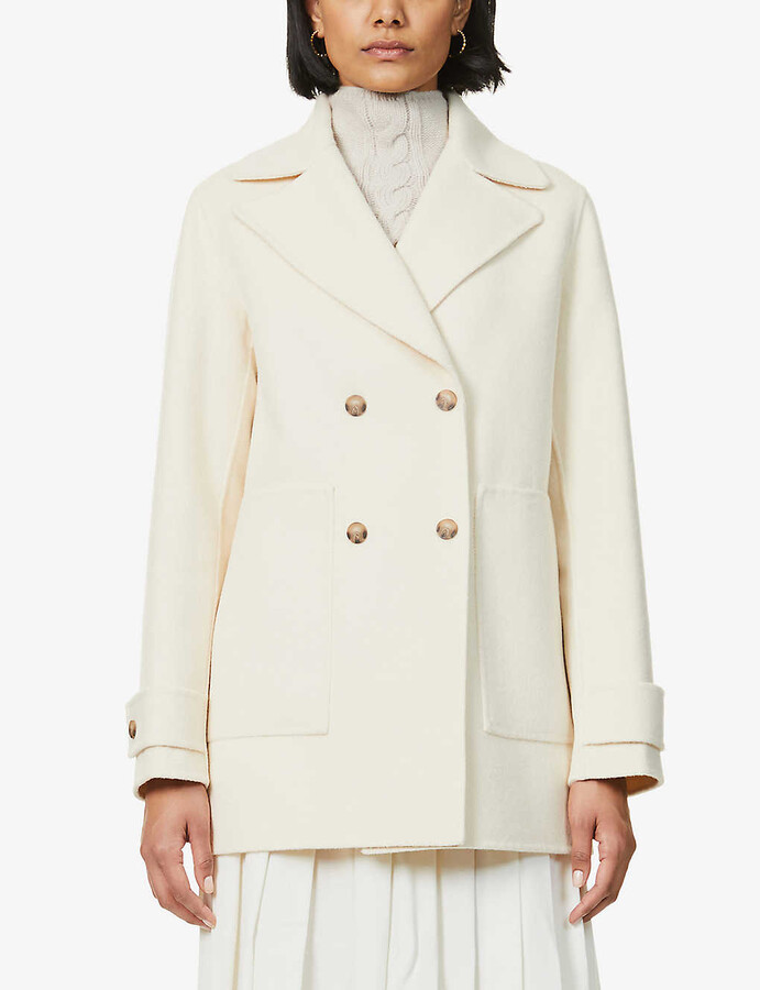 Reiss Amber double-breasted wool-blend coat - ShopStyle