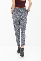 Thumbnail for your product : Forever 21 diamond print woven joggers