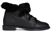Thumbnail for your product : F-Troupe Black Sheepskin Trim Leather Boots - Black