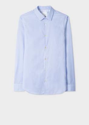 Paul Smith Men's Tailored-Fit Blue And White Gingham Cotton Shirt With Contrast Cuff Lining