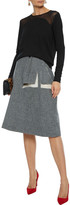 Thumbnail for your product : Oscar de la Renta Open Knit-paneled Wool And Silk-blend Sweater