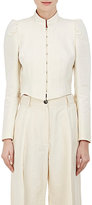 Thumbnail for your product : Dries Van Noten Women's Bach Puff-Shoulder Cotton-Linen Crop Jacket