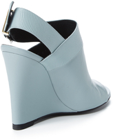 Thumbnail for your product : Balenciaga Leather Peep-Toe Buckle Wedge Bootie
