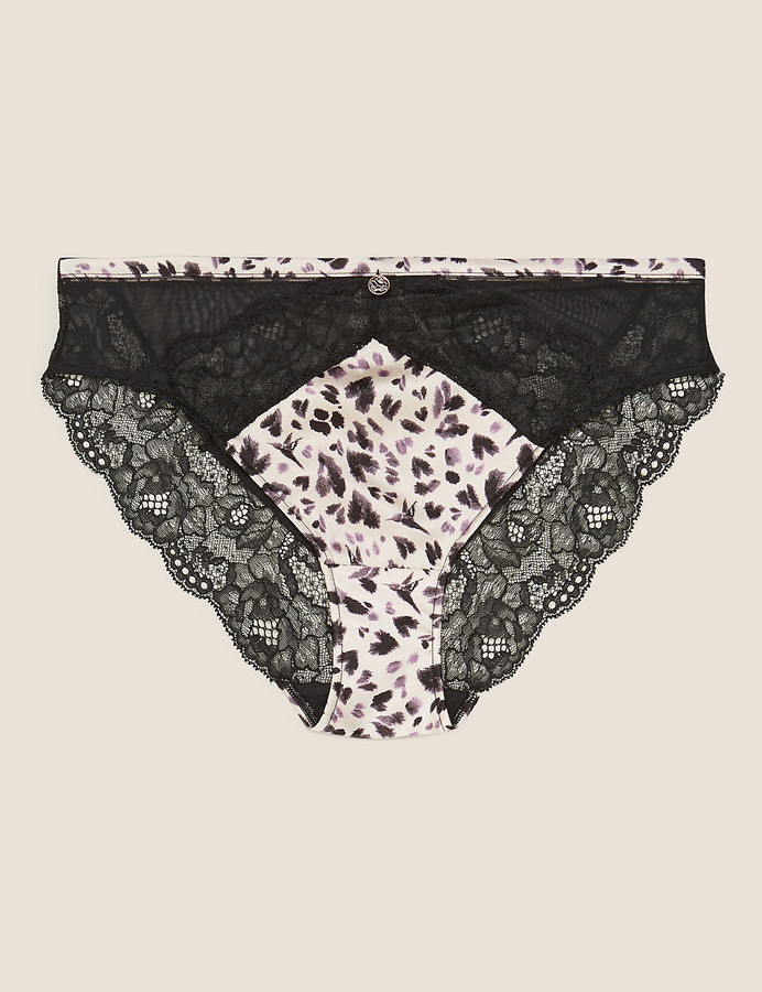 Marks and Spencer Silk & Lace High Leg Knickers ShopStyle Lingerie