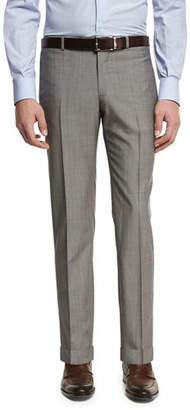 Isaia Unito Wool Flat-Front Trousers