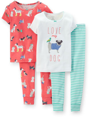 Carter's 4-pc. Pug Pajama Set - Girls 2t-5t
