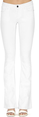 Alice + Olivia Stacey Stretch Boot-Cut Jeans, White