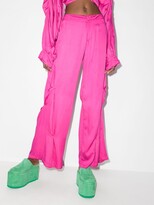 Thumbnail for your product : Collina Strada Pink Draped Silk Trousers