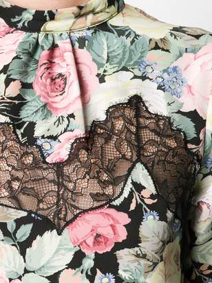 VIVETTA Lace Insert Floral Print Dress