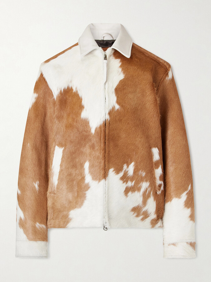GoldenBear The Stockton Leather-Trimmed Cow-Print Calf Hair Jacket