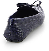 Thumbnail for your product : Prada Croc-Embossed Leather Loafers