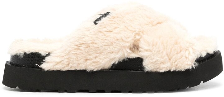 ugg patchwork fluff slide