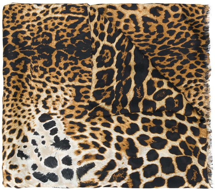 Saint Laurent Leopard Print Scarf — UFO No More