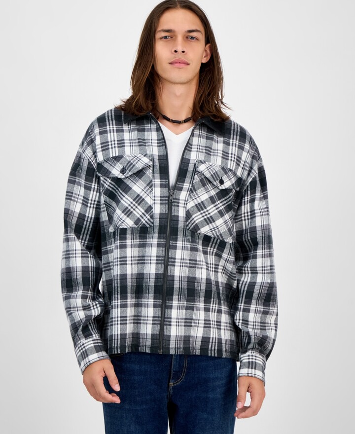 Sun + Stone Men's Fisk Long-Sleeve Cotton Overshirt, Macy's Exclusive