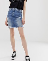 Thumbnail for your product : Blend She Pearce distressed denim skirt