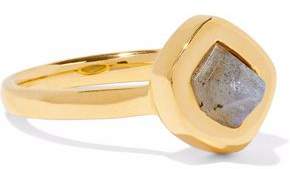 Monica Vinader Petra Stacking 18-Karat Gold-Plated Sterling Silver Labradorite Ring