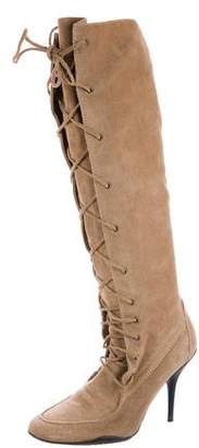 KORS Suede Lace-Up Boots