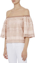 Thumbnail for your product : Alexis Finn Off Shoulder Nude Lace Top