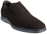 Thumbnail for your product : Tod's chocolate suede tooled wingtip whitewashed sole lace-up oxfords