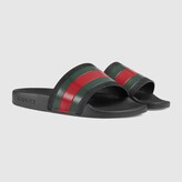 Thumbnail for your product : Gucci Children's rubber slides with Web