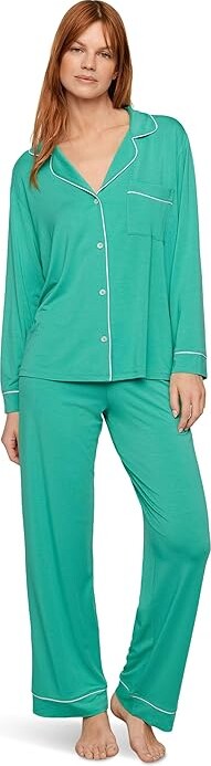 Eberjey Gisele - PJ Set Women's Pajama Sets Oasis Green/White : 2XL, Modal/Spandex/Tencel