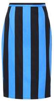 Prada Striped cotton-blend skirt