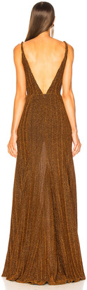 PatBO Pleated Lurex Gown in Copper | FWRD