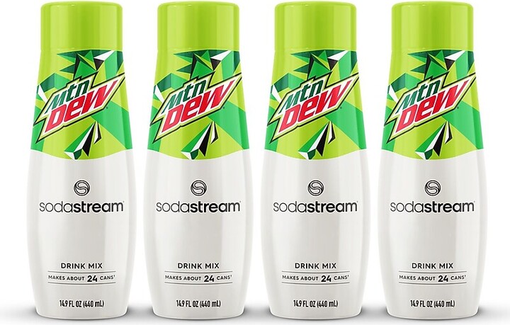 Sodastream Mountain Dew Liquid Drink Mix, 14.9 oz., 4 Bottles/Pack (1103164010)