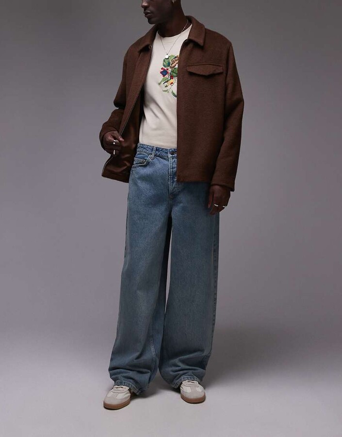 Topman baggy jeans in vintage mid wash ShopStyle