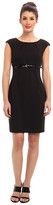 Thumbnail for your product : Calvin Klein Cap Sleeve Belted Ponte Sheath Dress