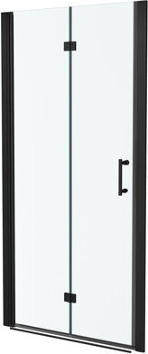 SteelSerenade Matte Black 30"W X 72"H Shower Door. 1/4" Thick Tempered Glass. Water-, Space, Adjustable Bathroom Interior Isolation Barrier Door Cubicle