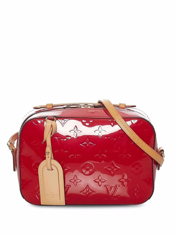 louis vuitton red handbolsa