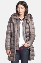 Thumbnail for your product : T Tahari 'Olivia' Hooded Down Coat with Sweater Knit Collar (Online Only)