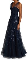 Thumbnail for your product : Amsale Sequined Tulle Gown