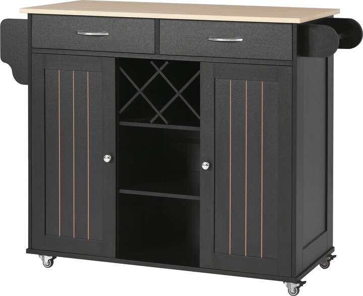 Kitchen Island Cart with Two Storage and Four Locking Wheels ShopStyle