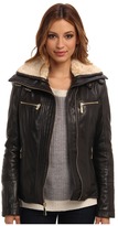 Thumbnail for your product : Vince Camuto Leather Moto Jacket with Faux-Fur Collar – G8991