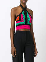 Thumbnail for your product : Balmain cropped knitted halterneck