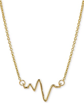 Sarah Chloe Heartbeat Pendant Necklace in 14k Gold, 16" + 2" extender