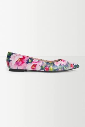 Anthropologie Floral Pointed Flats