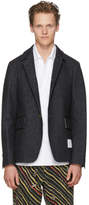 Thumbnail for your product : Thom Browne Blue Denim Throw On Cutaway Blazer