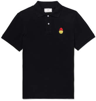 Ami + The Smiley Company Logo-Appliquéd Cotton-Pique Polo Shirt