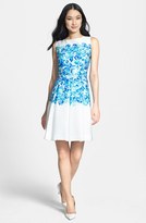 Thumbnail for your product : Tahari Floral Jacquard Fit & Flare Dress (Regular & Petite)
