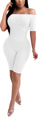 blue strapless romper