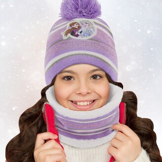 Disney Frozen Elsa & Anna Winter Scarf and Mittens, Toddlers Ages 2-4 (Purple)