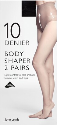 John Lewis & Partners 10 Denier Bodyshaper Sheer Tights, Pack of 2