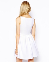 Thumbnail for your product : ASOS COLLECTION Sleeveless Skater Dress in Structured Rib with V Neck